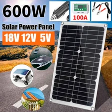 600Watts Solar Panel Kit 100A 12V Battery Charger w/ Controller Caravan Boat RV*
