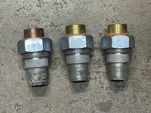3Pcs Dielectric Union 3/4" FIP Zinc Coat Steel x 1/2" Sweat Brass Pipe Fitting