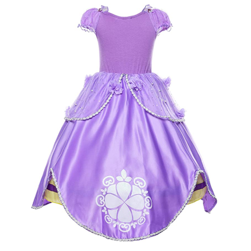 Purple Princess Costume Kids Dress Up Set Cosplay Accessories For Girls 2-10 Y - Picture 11 of 13