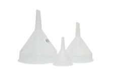 8/14/18cm Clear Plastic Funnels Set of 3 Multi Purpose Liquid Oil Kitchen Lab