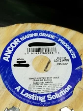 Ancor 10/2C Marine Grade Tinned Copper Safety Duplex Boat Cable R+Y White /25ft