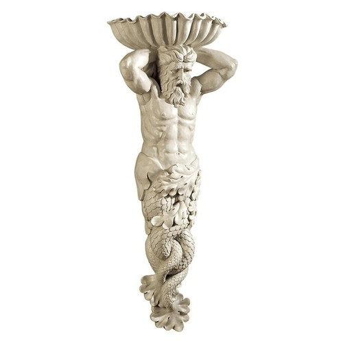 Estatua de pared del dios del mar Poseidón de la Atlántida escultura occidental/decoración de la pared adorno Inte - Imagen 2 de 6