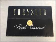 1938 Chrysler Vintage Car Sales Brochure Catalog - Royal and Imperial