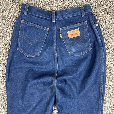 Vintage 70s Levis 746 Women's 28x33 Dark Denim Copper High Waist