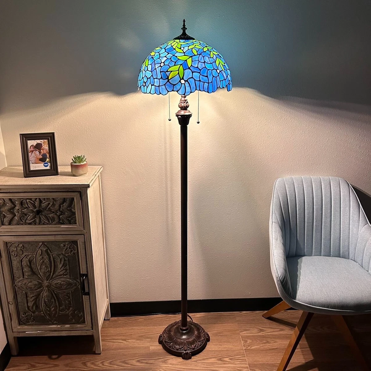 Floor lamp with sale glass
