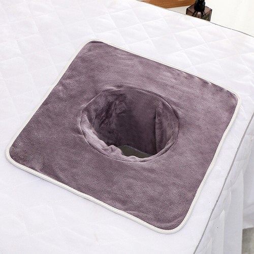 Drap de lit de beauté velours salon de massage spa housse de table chevet visage trou serviettes - Photo 13/22