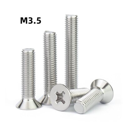 Phillips Machine Screws Countersunk Flat Head Bolts M3.5 Din 965 A2 Stainless