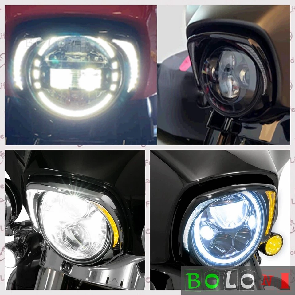 Bisel de faros LED para Harley Electra Glide Street Glide Tri Glide 2014-2022 Foto 4 de 4