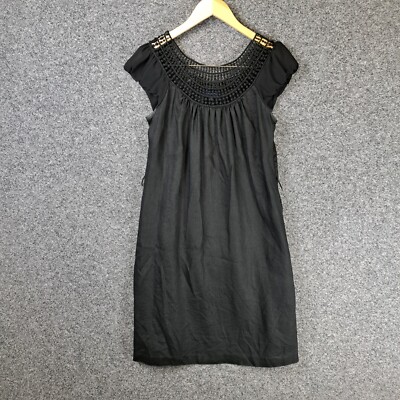 Witchery Womens Dress Size 8 Black 100% Linen Lace A-Line | eBay UK