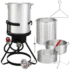Turkey Fryer Kit 30qt Pot Outdoor Cooker Propane Gas Burner Seafood Boil