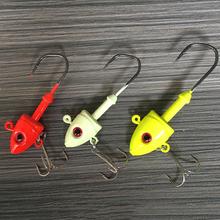 10 Pack Lead Jig Heads Fishing Hooks With Treble Hook Color