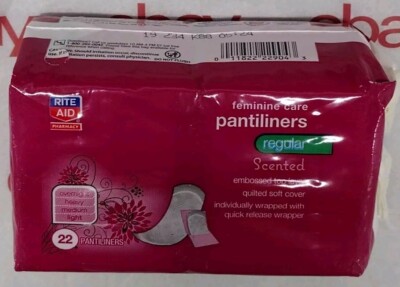 Rite Aid Scented Pantiliners Regular 22 Pantiliners Made in USA New