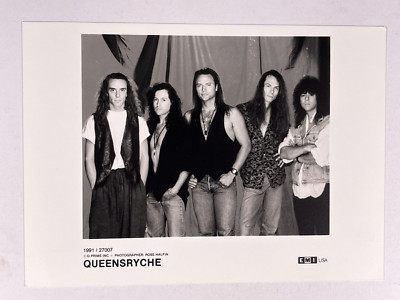 Queensryche Foto Geoff Tate Michael Wilton Original Schwarz Weiß Promo 1991