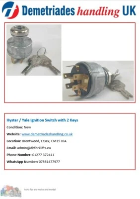 Hyster / Yale Ignition Switch with 2 Keys