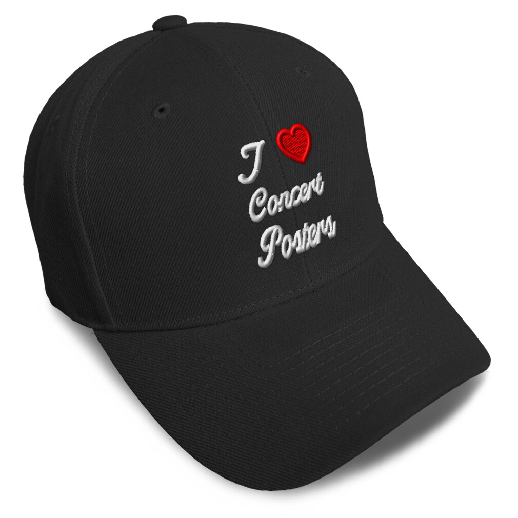 Baseball Cap I (Love) Concert Posters Red Heart Hobbies Lovers Concert Posters