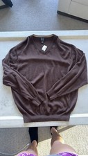 Jos A Bank Signature Collection Wool Sweater Men's Size XL Brown V-Neck NEW