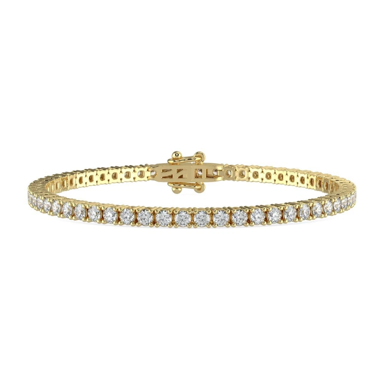2.00TCW Bracelet Round Lab Grown IGI Certified Diamond 14k gold plated Gold image-1