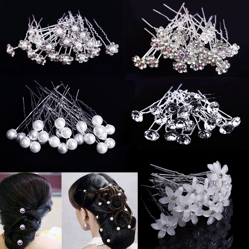 Wedding Hair Accessories - Pearl and Crystal Bridal Hair Pin