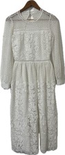 Anthropologie x BHLDN Edina Dress Ivory White Midi Wedding Lace Size 4