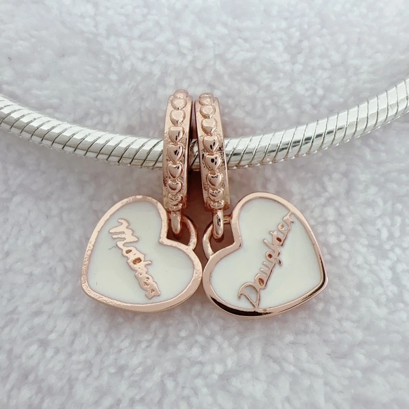 Dije dividido para pulsera madre e hija enchapado en rosa You're Always in My Heart Foto 4 de 4