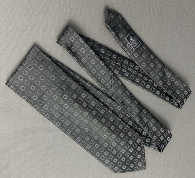 GUCCI KRAWATTE - dunkelgrau 100% Seide - Made in Italy