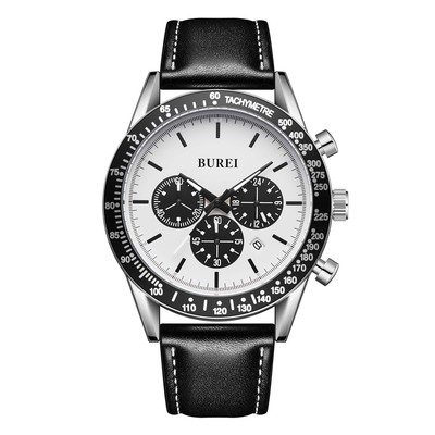 Quartz Watches Burei Chronograph BUREI Men's Watch Analog Quartz