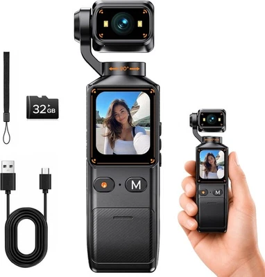 2K Vlogging Camera with 360° Rotating,Handheld Pocket POV Video Camera YouTube - Bild 1 von 4