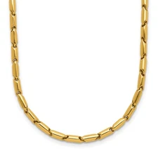 14k Yellow Gold Polished Fancy Link Necklace 17"