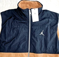 NEW JORDAN, MENS SIZE XL, ESSENTIALS COLORBLOCK WINTER FULL-ZIP⚫️🟤VEST-MSRP$110