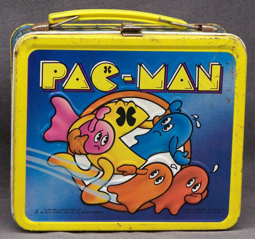 Vintage 1980 Bally Midway Pac-Man Video Game Aladdin Metal Lunchbox