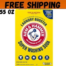 ARM & HAMMER Super Washing Soda Household Cleaner and Laundry Booster, 55 oz Box 0.13 per gallon