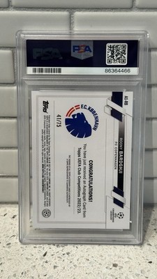2022-23 Topps 1st Edition Roony Bardghji Rookie Auto /75 PSA 9