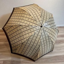 Pierre Cardin Women's Folding Umbrella Geometric Pattern Beige