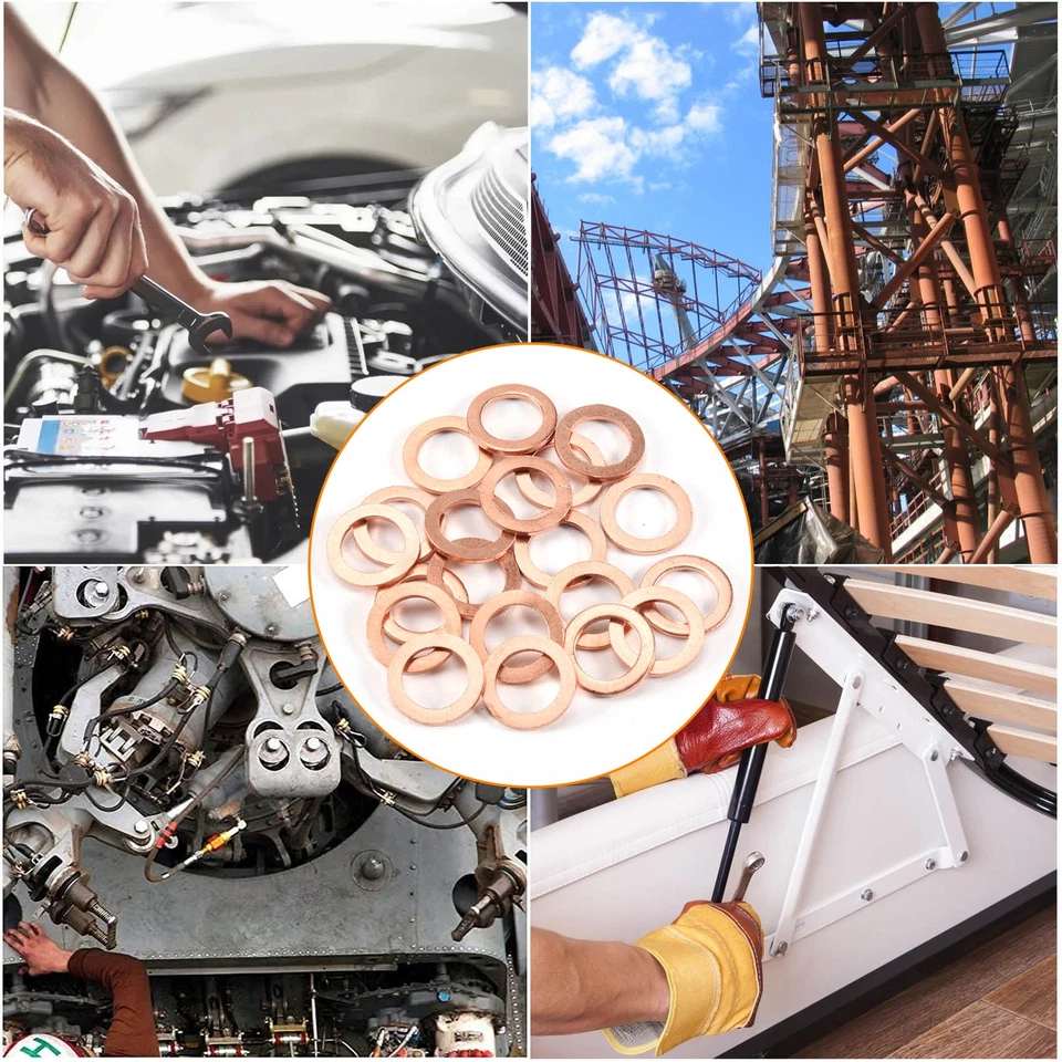 20pcs 12mm x 18mm x 1.5mm Copper Flat Washer Sealing Fitting O6K82495 - Image 4 of 4