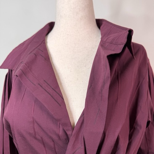 NWT Palmer Harding Calli Shirt Berry Red Cotton Sustainable Size 6 Asymmetrical - Picture 2 of 11