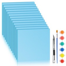 LuckyFoam Blue 13 Pack 12x12x0.5 inch Foam Sheets 0.5 Inch Thick Polystyrene Rec