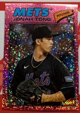 2026 Topps Heritage Jonah Tong (RC) #137 Pink Sparkle Chrome Parallel 