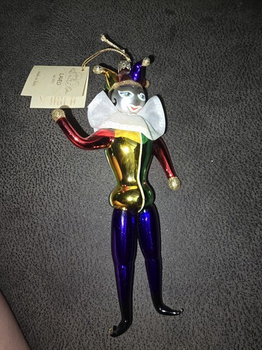 Laved Italian Freeform Blown Glass Court Jester Ornament - Picture 8 of 10