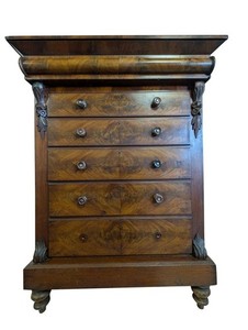Antique Tall 5 Drawer Scottish Chest, Mahogany, 69″H, PA6871