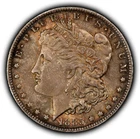 1885-O $1 Morgan Silver Dollar - Neon Accent Toning - UNC - SKU-D7056