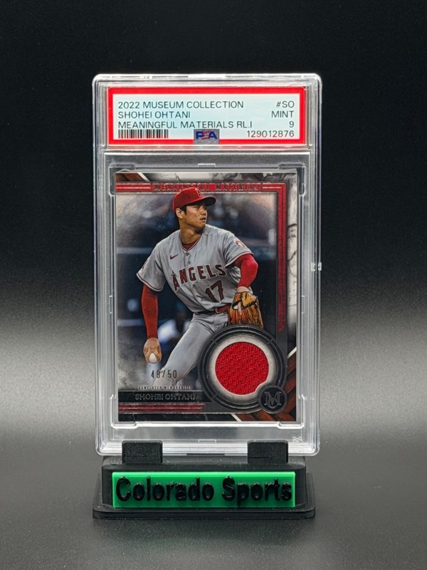 SHOHEI OHTANI 2022 Topps Museum Meaningful Materials Game-Worn Patch 48/50 PSA 9