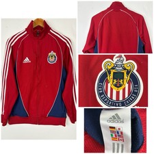 Chaqueta De Colección Adidas Chivas EE. UU. Roja Fútbol Pista Chaqueta Talla S