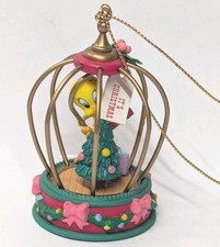 Vintage Looney Tunes Collectible Ornament Tweety Bird in Cage Christmas With Box