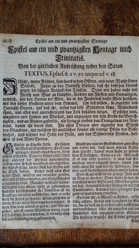 1670'S ORIGINAL GERMAN BOOK PAGE - GOTHIC TYPE