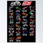 RARE! Calendar season 2026 MotoGp circuits colors Premium Poster