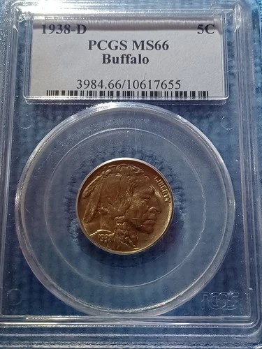 1938D MS66 Buffalo Nickel PCGS Nice Grade Sharp Eye Appeal