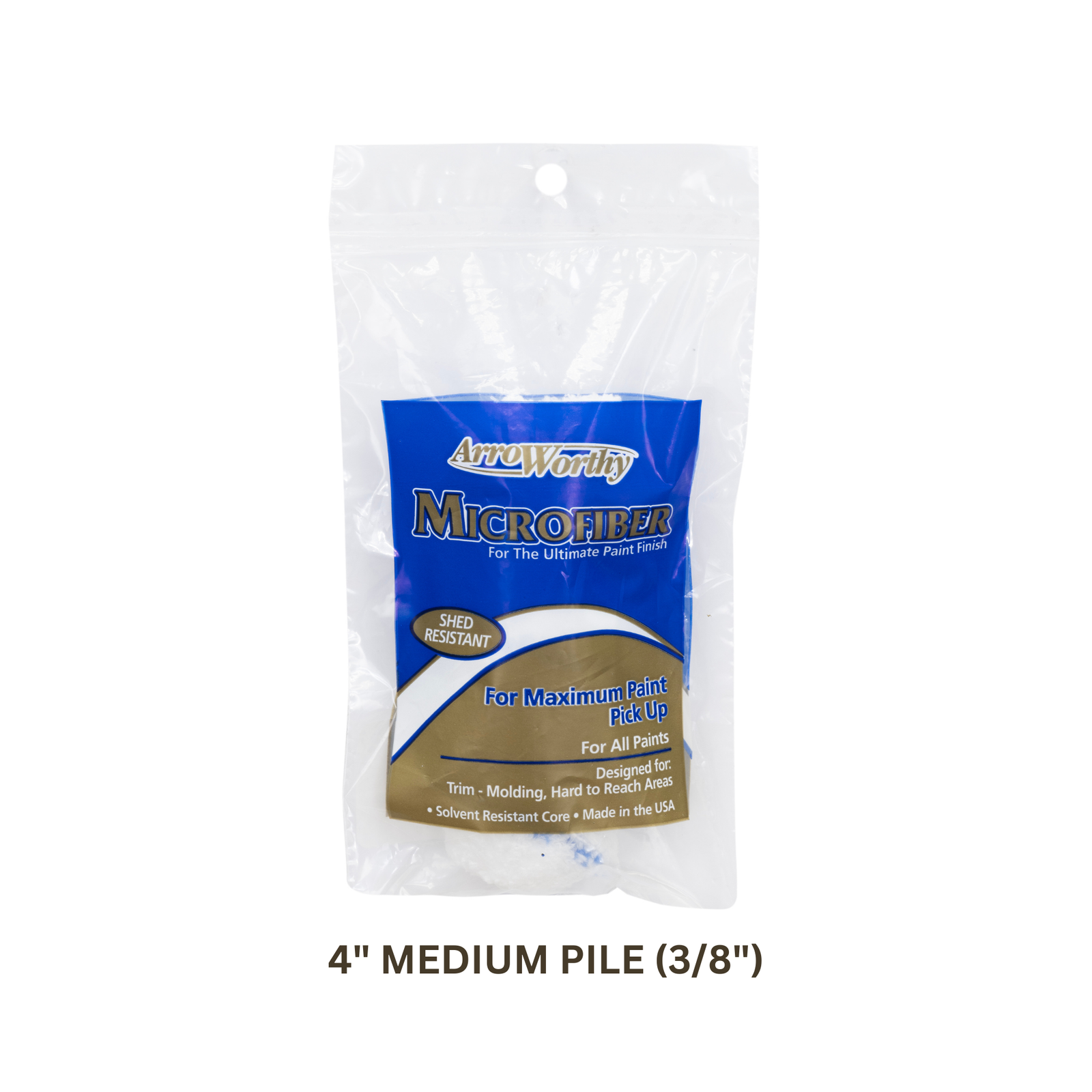 Arroworthy Microfibre Blue Stripe Jumbo Mini Rollers Medium Pile 4"" (2 Pack)