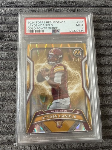 Jayden Daniels [Gold Power Surge] #196 2024 Topps Resurgence card