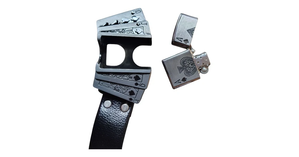 Combo de hebilla de cinturón encendedor Poker Ace | Hebilla desmontable | Se adapta a 36-40 | $21,99 Foto 4 de 4