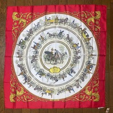 Foulard en soie Hermes Carré 90 Walk to Longchamp excellent état d'occasion a...